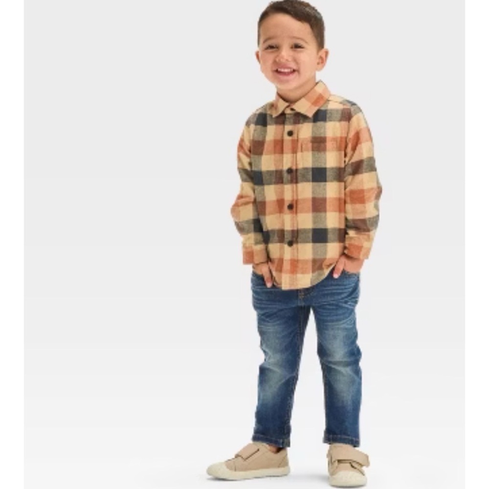 Cat and Jack | Cream Plaid Flannel Shirt